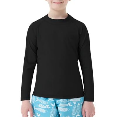 MEETWEE Baddräkt för pojkar Rash Vest Badtröjor för barn långa/korta UPF 50 solskydd Rash Guard 5–15 år, Svart och långärmad, 10 år MEETWEE Baddräkt för pojkar Rash Vest Badtröjor för barn långa/korta UPF 50 solskydd Rash Guard 5–15 år, Svart och långärmad, 10 år