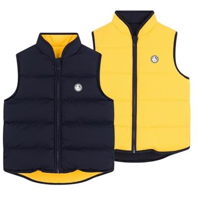 Petit Bateau Tvåfärgad vändbar ärmlös barnjacka Petit Bateau Tvåfärgad vändbar ärmlös barnjacka