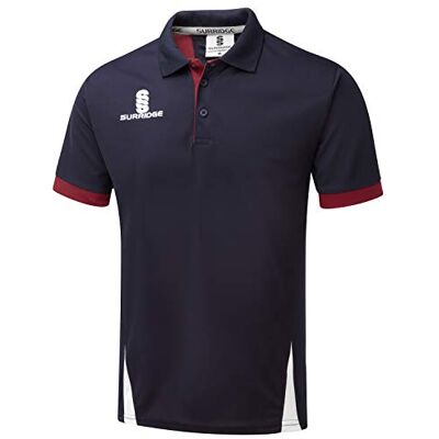 Surridge Sports Surridge sport unisex barnblad polo tröja Navy/Maroon/White En storlek Surridge Sports Surridge sport unisex barnblad polo tröja Navy/Maroon/White En storlek