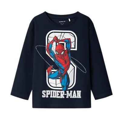 NAME IT Nmmnitin Spider Nreg Ls Top Noos Mar, Mörk safir, 92 cm NAME IT Nmmnitin Spider Nreg Ls Top Noos Mar, Mörk safir, 92 cm