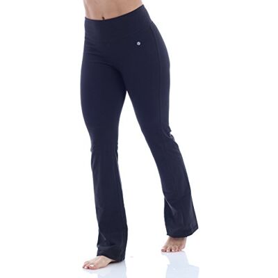 Bally Total Fitness Leggings, utsvängda byxor med hög midja och magkontroll, yogabyxor, bootleg-design, Svart, L/l�ng Bally Total Fitness Leggings, utsvängda byxor med hög midja och magkontroll, yogabyxor, bootleg-design, Svart, L/l�ng