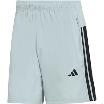 adidas Mezczyzni WORKOUT ESSENTIALS BASE 3 STRIPES WOVEN SHORT, Wonder Sage/black, M 7 inch adidas Mezczyzni WORKOUT ESSENTIALS BASE 3 STRIPES WOVEN SHORT, Wonder Sage/black, M 7 inch