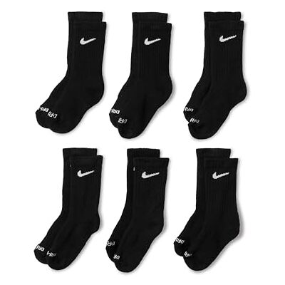 NIKE Df Performance Basic Crew Strumpor för barn, Black, 5/7 År NIKE Df Performance Basic Crew Strumpor för barn, Black, 5/7 År