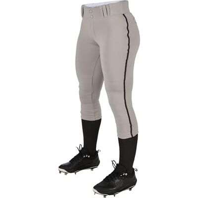 Champro Dam turnering låg midja softballbyxor med sidoledningar turnering traditionell låg midja byxa med fläta Grå, svart rör S Champro Dam turnering låg midja softballbyxor med sidoledningar turnering traditionell låg midja byxa med fläta Grå, svart rör S
