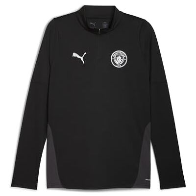 PUMA Manchester City FC Herr Träningströja 1/4 Dragkedja Lång Ärm 25/26, Svart (Black x Silver), S PUMA Manchester City FC Herr Träningströja 1/4 Dragkedja Lång Ärm 25/26, Svart (Black x Silver), S