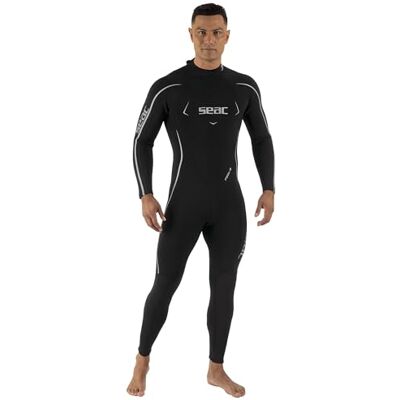 SEAC Feel-S Man 3 mm – Våtdräkt för män i 3 mm UltraStretch-neopren, med YKK-dragkedja på ryggen, Flatlock-sömmar och förstärkta knäskydd – Våtdräkt för sportdykning, snorkling och fridykning SEAC Feel-S Man 3 mm – Våtdräkt för män i 3 mm UltraStretch-neopren, med YKK-dragkedja på ryggen, Flatlock-sömmar och förstärkta knäskydd – Våtdräkt för sportdykning, snorkling och fridykning