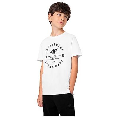 4F JUNIOR T-tröja M294 Färg Vit Storlek 146 för Män, Vit, 146 4F JUNIOR T-tröja M294 Färg Vit Storlek 146 för Män, Vit, 146