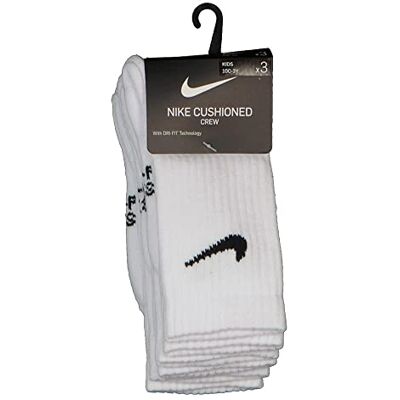 NIKE Df Performance Basic Crew Strumpor för barn, White, 5/7 År NIKE Df Performance Basic Crew Strumpor för barn, White, 5/7 År
