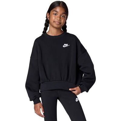 NIKE Top G NSW Club FLC Bxy CRW Lbr, svart/vit, FZ9244-010, XL NIKE Top G NSW Club FLC Bxy CRW Lbr, svart/vit, FZ9244-010, XL