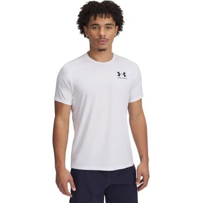 Under Armour Herr T-Shirt Ajusté Avec Logo Heatgear, White/Black, XXL Under Armour Herr T-Shirt Ajusté Avec Logo Heatgear, White/Black, XXL