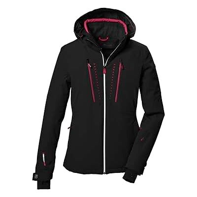 Killtec Skidjacka/funktionell jacka för kvinnor med dragkedja med huva, snöfall och underarmsventilation, KSW 41 WMN SKI JCKT, svart blå, 38, 41974-000 Killtec Skidjacka/funktionell jacka för kvinnor med dragkedja med huva, snöfall och underarmsventilation, KSW 41 WMN SKI JCKT, svart blå, 38, 41974-000