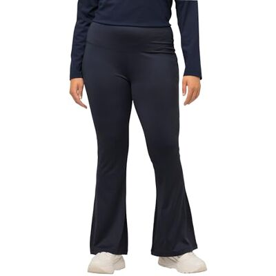 Ulla Popken dam sport, kroppsformande linning, utsvängda ben leggings, Mörk indigo, 50/52/L Ulla Popken dam sport, kroppsformande linning, utsvängda ben leggings, Mörk indigo, 50/52/L