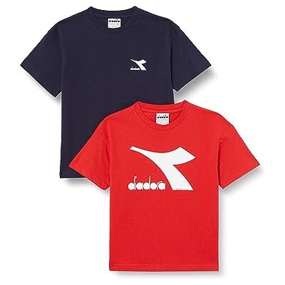 Diadora JU.Double Pack SS Logo, klassisk marinblå/karmin röd, S pojke, Klassisk marinblå/karmin röd Diadora JU.Double Pack SS Logo, klassisk marinblå/karmin röd, S pojke, Klassisk marinblå/karmin röd