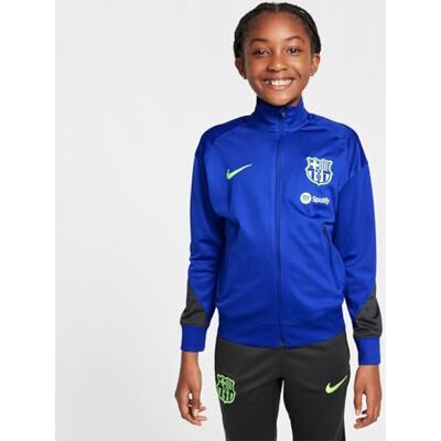 NIKE Fc Barcelona Strike Third Dri-Fit fotboll träningsoverall av stickat material för äldre barn, gammal kunglig/antracit/Lime Blast, FQ2657-418, S NIKE Fc Barcelona Strike Third Dri-Fit fotboll träningsoverall av stickat material för äldre barn, gammal kunglig/antracit/Lime Blast, FQ2657-418, S