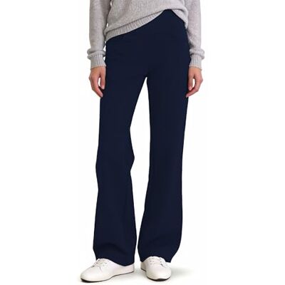 Safort bootcut yogabyxor för kvinnor, 71 cm/76 cm/81 cm/86 cm innersöm vanliga/höga utsvängda byxor för arbete, 4 fickor, BLÅ, M Safort bootcut yogabyxor för kvinnor, 71 cm/76 cm/81 cm/86 cm innersöm vanliga/höga utsvängda byxor för arbete, 4 fickor, BLÅ, M