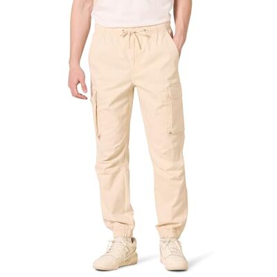 Amazon Essentials Herr dragsko midja normal passform cargo jogger, ljus beige, XX-Large Amazon Essentials Herr dragsko midja normal passform cargo jogger, ljus beige, XX-Large