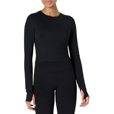 Amazon Essentials Active FormFlex Buttery Soft Långärmad Slim Fit Crop Layering Träningstopp, Svart, XXL Amazon Essentials Active FormFlex Buttery Soft Långärmad Slim Fit Crop Layering Träningstopp, Svart, XXL