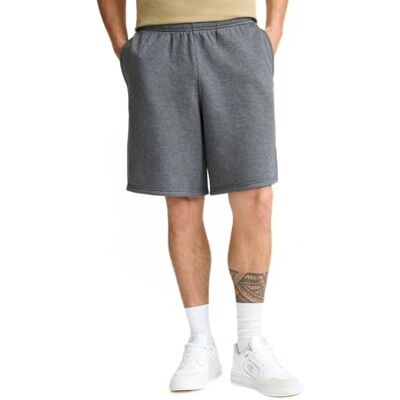 Champion Powerblend fleece shorts för män, Granit ljung, L Champion Powerblend fleece shorts för män, Granit ljung, L