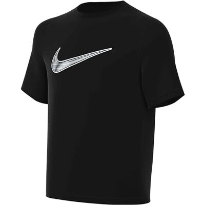 NIKE Boy's Df Multi SS Hbr T-Shirt, Black/White, 8/10 år NIKE Boy's Df Multi SS Hbr T-Shirt, Black/White, 8/10 år