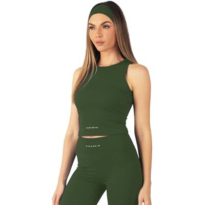 Carlheim Women's Serenita Active Collection Tank top, Khaki Green, Small Carlheim Women's Serenita Active Collection Tank top, Khaki Green, Small