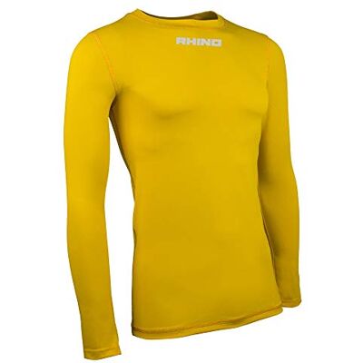 Rhino UnisexYouth Tagless Baselayer, gul, 11/12 år Rhino UnisexYouth Tagless Baselayer, gul, 11/12 år