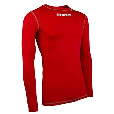 Rhino Unisex-Youth tagless baslager, röd, 7/8yrs Rhino Unisex-Youth tagless baslager, röd, 7/8yrs