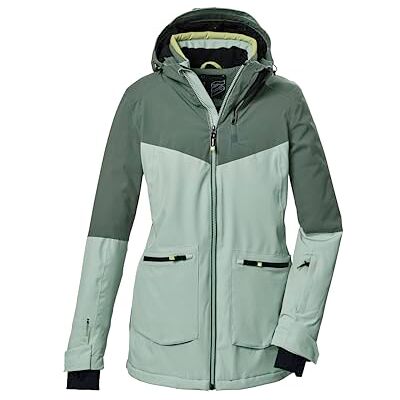 Killtec Skidjacka för kvinnor, funktionell jacka med huva, snöfall och underarmsventilation, KSW 40 WMN SKI JCKT, ljus stahlmint, 42, 41973-000 Killtec Skidjacka för kvinnor, funktionell jacka med huva, snöfall och underarmsventilation, KSW 40 WMN SKI JCKT, ljus stahlmint, 42, 41973-000