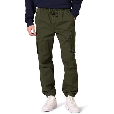 Amazon Essentials Herr dragsko midja normal passform cargo jogger, mörk oliv, XX-Large Amazon Essentials Herr dragsko midja normal passform cargo jogger, mörk oliv, XX-Large