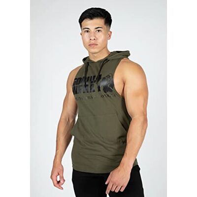 Gorilla Wear Rogers Tanktopp med huva – andas – lätt bekväm ärmlös topp med logotyp för sport jogging löpning vardag träning av bomull tilltalande passform Gorilla Wear Rogers Tanktopp med huva – andas – lätt bekväm ärmlös topp med logotyp för sport jogging löpning vardag träning av bomull tilltalande passform