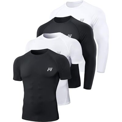 MEETWEE Kompressionströja herr, kort/långärmad funktionell skjorta herr, sportskjorta, träning, fitnessskjorta, andas, löparskjorta, undertröja för löpning, jogging, sport, gym MEETWEE Kompressionströja herr, kort/långärmad funktionell skjorta herr, sportskjorta, träning, fitnessskjorta, andas, löparskjorta, undertröja för löpning, jogging, sport, gym