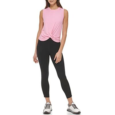DKNY Women's Twist Front crewneck tanktopp, bubblegum, M, Bubblegummi, M DKNY Women's Twist Front crewneck tanktopp, bubblegum, M, Bubblegummi, M