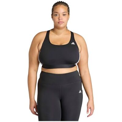 adidas dam Optime Essentials Workout 3-Stripes Medium Support (Plus Size) Bra, black/white, XXL Plus adidas dam Optime Essentials Workout 3-Stripes Medium Support (Plus Size) Bra, black/white, XXL Plus