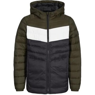 JACK & JONES JACK&JONES JUNIOR Jjesprint pufferhuva Jnr quiltad jacka, Svart/detalj: vit/rosin-blockering, 140 cm JACK & JONES JACK&JONES JUNIOR Jjesprint pufferhuva Jnr quiltad jacka, Svart/detalj: vit/rosin-blockering, 140 cm