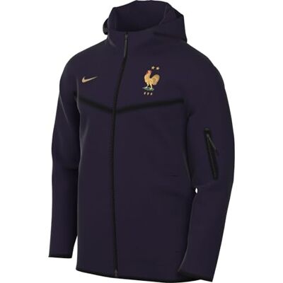 NIKE herrsweatshirt France herr Tch FLC Fz Wr HDY, Blackened blå/Club Gold, FJ8155-498, 2XL NIKE herrsweatshirt France herr Tch FLC Fz Wr HDY, Blackened blå/Club Gold, FJ8155-498, 2XL