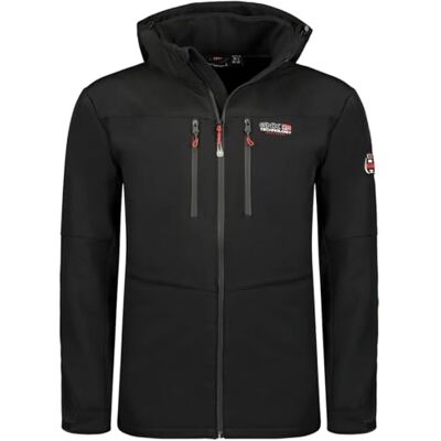 Geographical Norway Timmexama – Vattentät softshelljacka med huva för män – utomhusjacka med taktisk vindjacka för män, vandring, skidåkning, höst, vinter, vår (svart, XL), svart, XL Geographical Norway Timmexama – Vattentät softshelljacka med huva för män – utomhusjacka med taktisk vindjacka för män, vandring, skidåkning, höst, vinter, vår (svart, XL), svart, XL