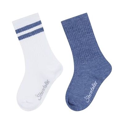 Sterntaler Active Strumpor långa dubbelpack Coolmax, jeansblå mel., 31-34 Sterntaler Active Strumpor långa dubbelpack Coolmax, jeansblå mel., 31-34
