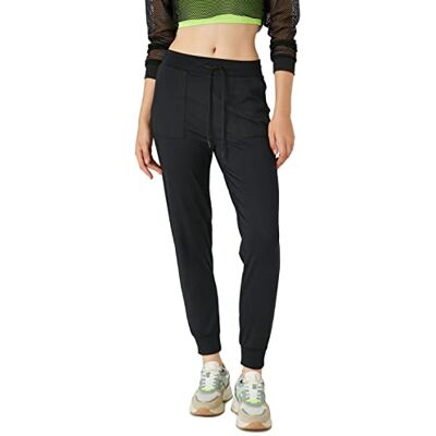 Koton Jogging byxor med fickor med snörning i midjan jumpsuit för kvinnor, Svart (999), XS Koton Jogging byxor med fickor med snörning i midjan jumpsuit för kvinnor, Svart (999), XS