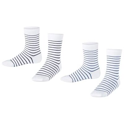 ESPRIT unisex barn fin linje 2-pack strumpor andas biologisk hållbar bomull förstärkt randig hållbar hudvänlig halkfri multipack 2 par, Flerfärgad vit 0020, 27-30 ESPRIT unisex barn fin linje 2-pack strumpor andas biologisk hållbar bomull förstärkt randig hållbar hudvänlig halkfri multipack 2 par, Flerfärgad vit 0020, 27-30