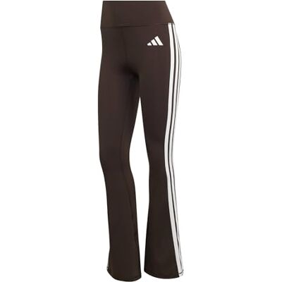 adidas dam Optime Essentials 3 Stripes Flared Leggings Tights, Aurora Coffee/white, M adidas dam Optime Essentials 3 Stripes Flared Leggings Tights, Aurora Coffee/white, M