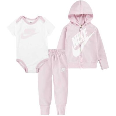 NIKE Sustainable 3Pc Fz Set för flickor, Pink Foam, 12 månader NIKE Sustainable 3Pc Fz Set för flickor, Pink Foam, 12 månader