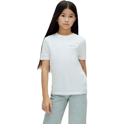 Calvin unisex barn bröst Inst.Logo ss T-Shirt LV1CKSJA31 S/S t-shirt, vit (vit 11-0601 TCX), 8 år Calvin unisex barn bröst Inst.Logo ss T-Shirt LV1CKSJA31 S/S t-shirt, vit (vit 11-0601 TCX), 8 år