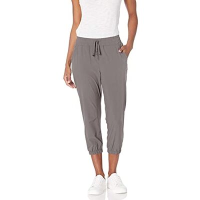 Amazon Essentials dam prestanda stretch vävd crop joggingbyxor, grå, small Amazon Essentials dam prestanda stretch vävd crop joggingbyxor, grå, small