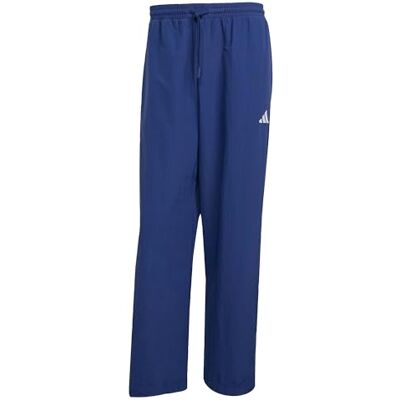 adidas herr Essentials Small Logo Woven Open Hem Pants, Dark Blue/White, XL adidas herr Essentials Small Logo Woven Open Hem Pants, Dark Blue/White, XL