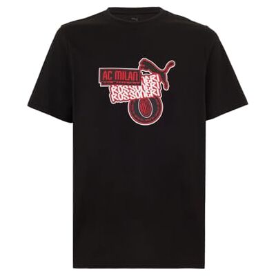 A.C. Milan Ftblculture T-shirt med Puma-logotyp, officiell produkt unisex vuxen, Svart, XL A.C. Milan Ftblculture T-shirt med Puma-logotyp, officiell produkt unisex vuxen, Svart, XL