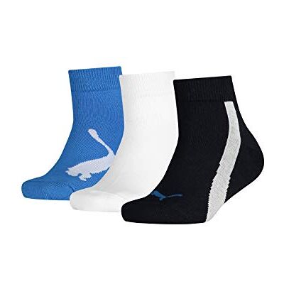 PUMA unisex barn Socken Kids' BWT Quarter Socks (3 pack), Navy / White / Strong Blue, 39-42 PUMA unisex barn Socken Kids' BWT Quarter Socks (3 pack), Navy / White / Strong Blue, 39-42