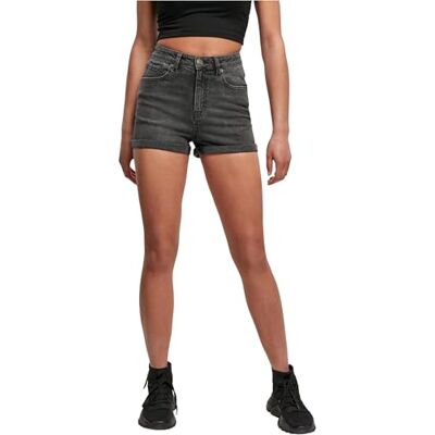 Urban Classics Damer 5 fickor shorts, Black Stone Washed, 28, Svart sten tvättad, S Urban Classics Damer 5 fickor shorts, Black Stone Washed, 28, Svart sten tvättad, S