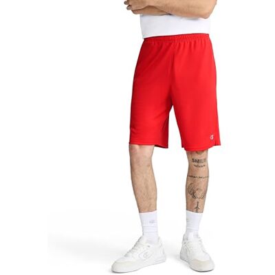 Champion Långa nätshorts för män med fickor, Team Red Scarlet, XL Champion Långa nätshorts för män med fickor, Team Red Scarlet, XL
