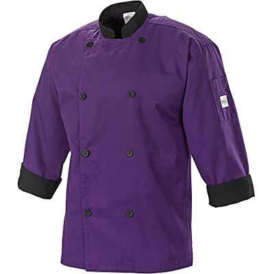 Mercer Culinary Millennia Uni 3/4 ärm jacka, Lila med Svart, 2X Mercer Culinary Millennia Uni 3/4 ärm jacka, Lila med Svart, 2X