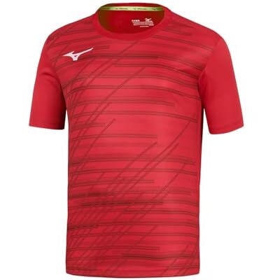 Mizuno Unisex barn Chiba Tee Jr T-shirt, röd, 164 Mizuno Unisex barn Chiba Tee Jr T-shirt, röd, 164