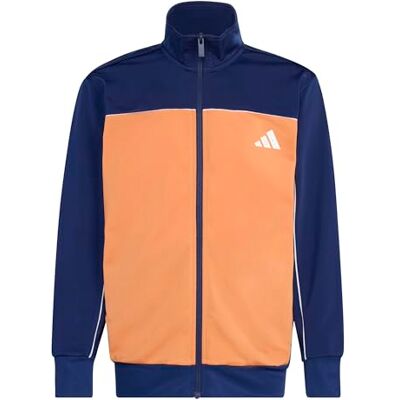 adidas Uniseks dzieci Junior Tricot Colourpop Tracksuit, dark blue/Dusky Orange/white, 11-12 Years adidas Uniseks dzieci Junior Tricot Colourpop Tracksuit, dark blue/Dusky Orange/white, 11-12 Years